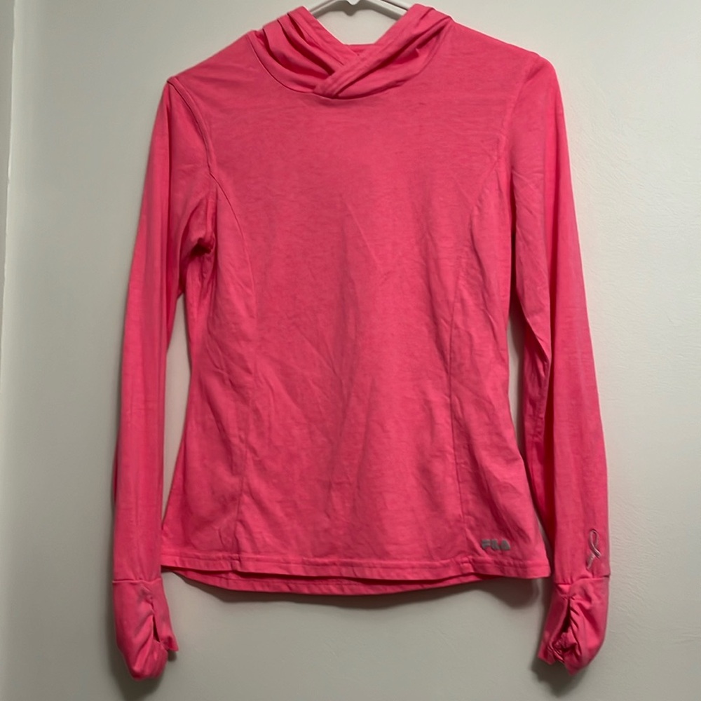 Small, pink Fila. Long sleeve. Active Wear.